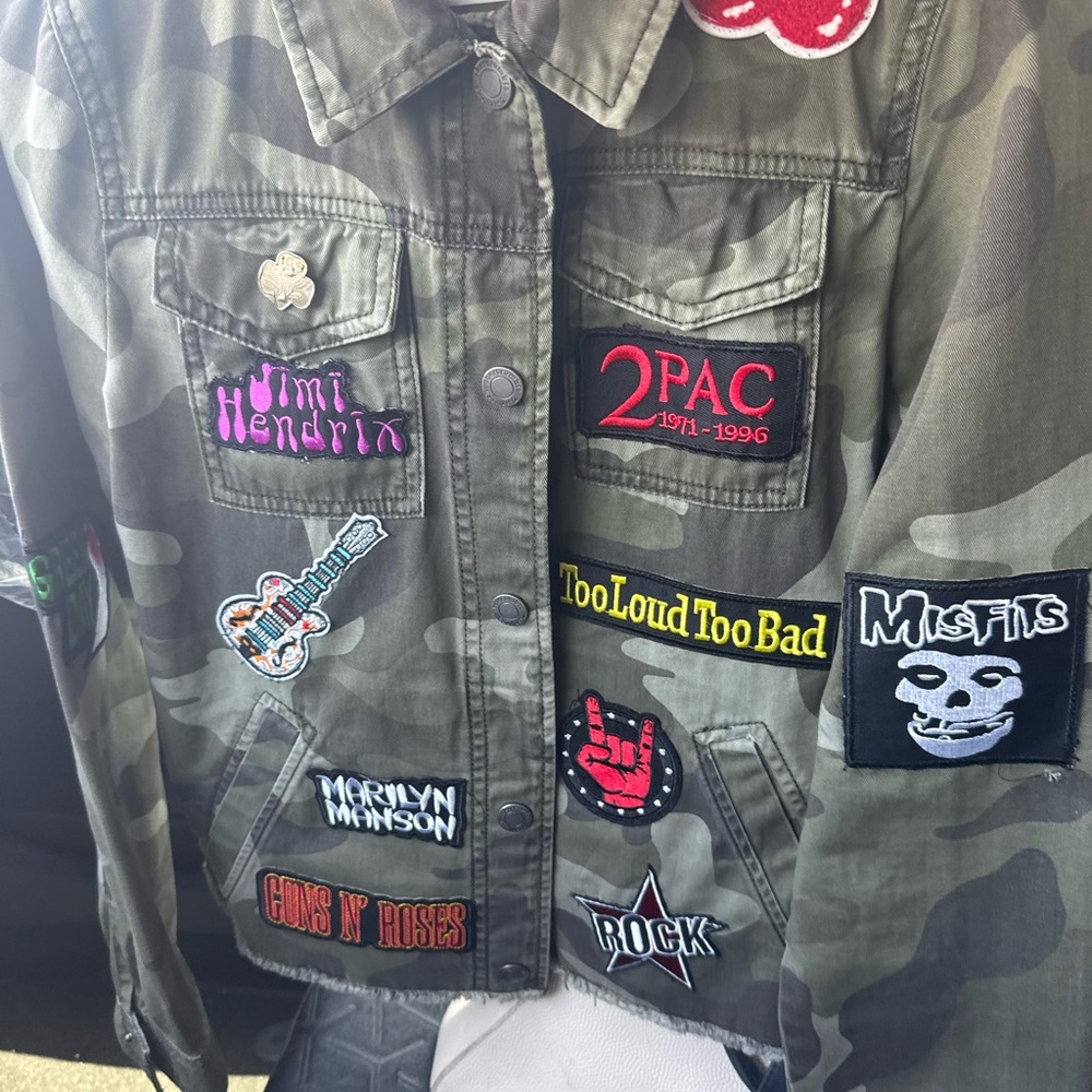 Camouflage Jacket with Band Patches